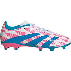 Bianco Scarpe da calcio Adidas Predator FG Laceless Calcio Bambino - Bianco/Blu/Rosa