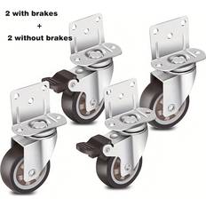 DIY Accessories Temu 4pcs, Side Mounted Casters 2 Inch L-shaped Small Rubber Casters Set 4pcs, Ball Bearing Plate Swivel Casters 600 Lbs, Furniture, Cribs, Kitchens, Cabinets