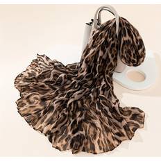 Temu Elegant Leopard Print Chiffon Scarf - Woven