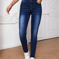 Temu High-waisted Stretch Slim Jeans - Tower