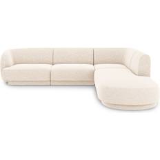 Hoekbank - Plastic Banken Micadoni Home Miley Light Beige Sofa 252cm 6 Seater