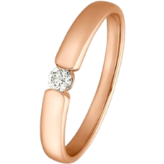 Damen/Unisex - Roségold Ringe Christ Ring - Rose Gold/Diamond