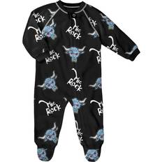 9-12M Pyjamases Outerstuff The Rock WWE Raglan Zip Up Sleepsuit - Newborn