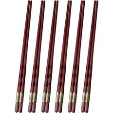 Chopsticks Zocasl 6 Pairs Fiberglass Dark Red Chopsticks