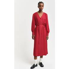 Kjoler Gant Satin Stripe Shirt Dress - Cherry Red