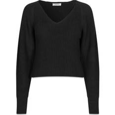 Dame Sweatere Modström GalenMD Short V-neck - Black
