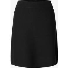 Selected Femme Hameet Selected Femme Slfkamma HW Short Knit Skirt - Musta