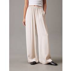 Calvin Klein Satin Relaxed Trousers - Cream