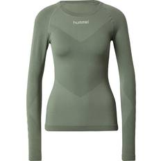 Dame - Grøn Overdele Hummel Funktionsbluse - Khaki/Mint