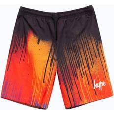 Hype Multi Drip Script Swim Shorts - Red