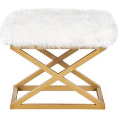 Metall Pallar Gillie 40 cm Guld Vit Sittpuff