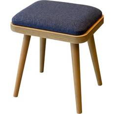 Blå - Eg Taburetter Valsot Puf 40 cm Eg/Mørk Blå Siddepuf