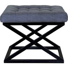 Svarta Sittpuffar Gillie 40 cm Svart Blå Sittpuff