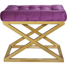 Lila Sittpuffar Gillie 40 cm Guld Purple Sittpuff