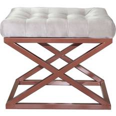 Vita Sittpuffar Gillie 40 cm Koppar Vit Sittpuff 40cm