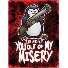 Psycho Penguin Misery Mini Tin Sign Wall Decor