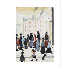 Ingelijste kunstwerken L.S. Lowry Group Of People 1959 Mounted Print Framed Art 40x40cm