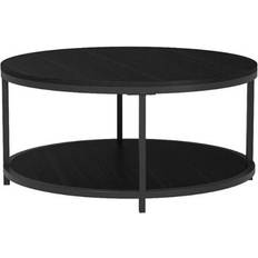 MDF - Round Coffee Tables 17 Stories Kensei Black Coffee Table 36"