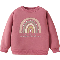 3-6M Sweatshirts Children's Clothing Shein Young Girl Heart & Letter Graphic Thermal Lined Sweatshirt