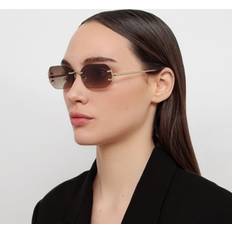 Linda Farrow Magali Sunglasses Light Gold Mocha - Light Gold Brown