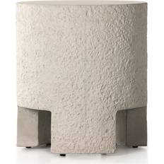 Patio Furniture End Blanc White Outdoor Side Table