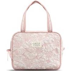 Baumwolle Kulturbeutel Karen Toiletry Bag With Handle - Pink Brocade/Rosa