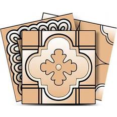 Beige Mosaic tiles Homeroots Shades Of Taupe Mosaic Peel & Stick Tiles 7 x 7 in