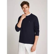 Tommy Hilfiger L Neuleet Tommy Hilfiger Herringbone Cotton Jumper - Desert Sky