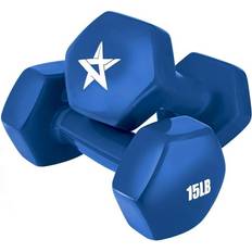 Yes4All 15lb Pair of Vinyl Hexagon Dumbbells Set of 2