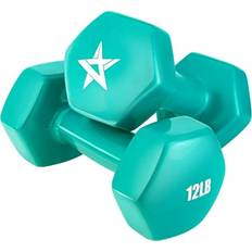 Yes4All 12lb Pair of Vinyl Hexagon Dumbbells Set of 2