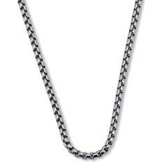 Jewelry Men's Big & Tall Men's Stainless Steel Box Link Chain Necklace 24-inch length by PalmBeach Jewelry in Silver (Size ONE SIZE)