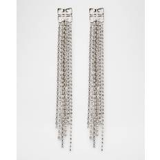 Givenchy 4G Liquid Fringe Crystal Earrings SILVERY