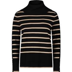 Betty Barclay Dame Sweatere Betty Barclay Stribet Striktrøje Med Krave - Black