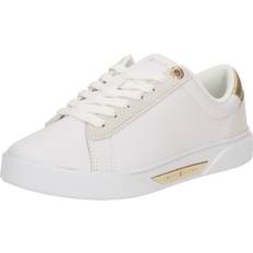 Tommy Hilfiger Dame - Hvid Sko Tommy Hilfiger Metallic Leather Court Trainers - White