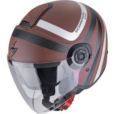 Bruna Motorcykelhjälmar Scorpion Exo-City II Riva Jethjälm