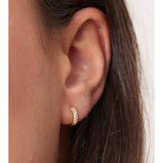 Jewellery Orelia Tiny Domed Pave Hoops - Gold