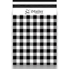 Black Envelopes & Mailers iMailer 100 Count 10x13 inch Poly Mailers Black Gingham Plaid Shipping Bags Mailing Envelope with Self Seal Strip