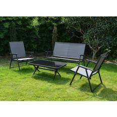Outdoor Essentials Atlanta Folding Sofa Black Outdoor Lounge Set