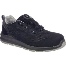 Puncture Resistant Sole Work Shoes Portwest FT08 Compositelite Wire Lace Safety Trainer Knit S1P - Black/Grey