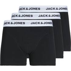 Men Men's Underwear Jack & Jones Men's Pack Of 3 Black Branded Waist Boxers Black