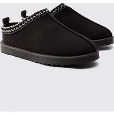 Mens Slip On Cosy Mules - Black