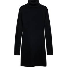 Knitted Dresses Mango Short Turtleneck Knitted Dress - Black