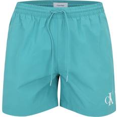 Calvin Klein Green Swimwear Calvin Klein Medium Drawstring Swim Shorts - Hazy Teal/Blue