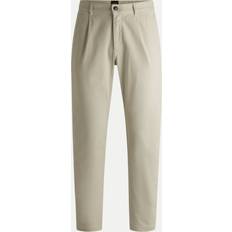 Boss Orange Bomuld Chino Bukser Med Dobby Arbejde - Beige