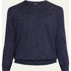 Linen - Men Sweaters Zegna Cashmere Silk and Linen Crewneck Sweater - MD PRP SLD