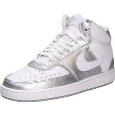 Nike Court Vision Mid Sneakers - White/Silver