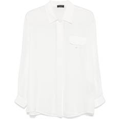 Emporio Armani Dam Skjortor Emporio Armani Linneskjorta Med Kontrasterande Logotyp - White