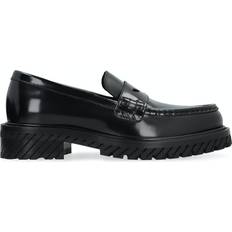 Off-White Woman Loafers Off-White Diag Stripe Leather Loafers - Black