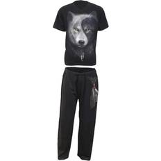 Negro Pijamas Spiral Direct Unisex Adult Wolf Chi Pajama Set - Black