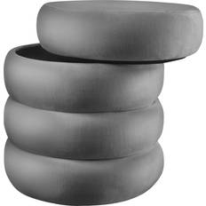 Tectake Stools tectake Sitzhocker Altu Gepolstert Samtoptik Grau Sitzpuff